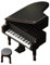 RUGOD Spieluhren Klavier-Spieluhr mit Hocker, Spieldosen aus Holz, Geschenk for Weihnachten/Geburtstag for den Partner Dekoartikel(Noir)