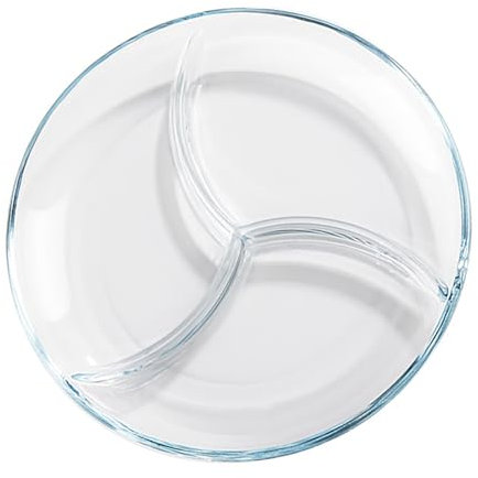 Generisch Servierteller Glas Teller, Snackteller mit Fächern, Süßigkeiten Schale, Menüteller für Erwachsene Kinder