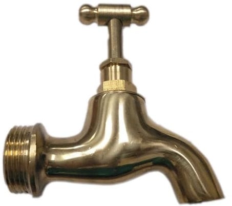 Suinga Rubinetto Esterno in Ottone Dorato con Raccordo Filettato per Tubo da 3/4'' – Robusto e Resistente per Giardino e Esterni, d'oro