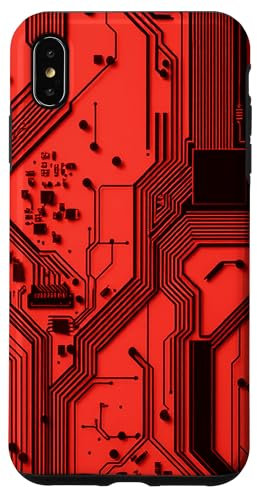 Hülle für iPhone XS Max Rote elektronische Leiterplatte Computer-Hardware-Layout