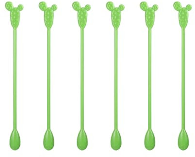 Lot de 6 touillettes en plastique réutilisables en forme de cactus type 01
