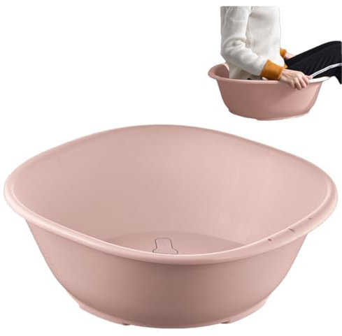 Grande baignoire de hanche, soin postnatal et traitement des hémorroïdes, bassin extra large avec design antidérapant, guérison périnéale, hygiène vaginale (rose)