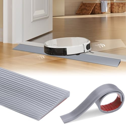 LOMUG Door Threshold Ramps, Rubber Ramp, Transition Profile, Self-Adhesive, Compensation Profile, Rubber Door Threshold Ramp, Threshold Ramps, Wheelchair Ramp for Door Openings, Pram, Garage (Grey, 8