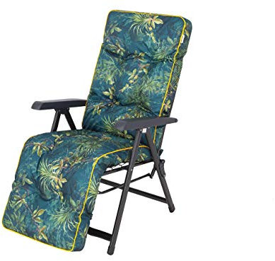 Bjird Liegenauflage 160x50x8 cm - Auflage für Gartenstuhl mit Fußstütze, Gartenliege und Liegestuhl – Wasserabweisend, UV-beständig, mit Bindebändern und Gummibefestigung - 160 x 50 cm, Grünes Gras