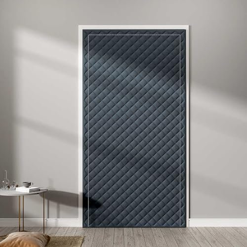 Thermo Türvorhang Outdoor Balkontür Vorhänge Dicke Baumwolle Wärmeisolierung für Türen Kälteschutz Hält Warm, Ideal für Zuhause & Einkaufszentrum (Blau, 100cm x 200cm)
