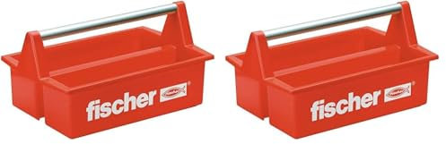 Fischer Cassetta Attrezzi Aperta WZK, Porta Utensili, Maniglione in Metallo, Robusta, per Idraulici, Elettricisti, Installatori, 60524 (Confezione da 2)