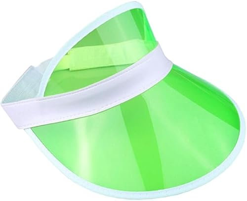 ANZEE Adults Unisex Neon Sun Visor Hats Bright Retro Colors for Festivals 80s Fancy Dress Summer Sports Pub Golf Cycling & Hen Parties (UK, Alpha, One Size, Green)