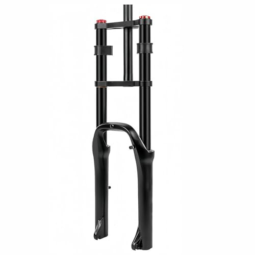 Forcella ad aria per bici da neve, 20 pollici, pneumatici fat 4.0, escursione 130 mm, freno a disco, regolazione del rimbalzo, forcella ammortizzata per mountain bike QR 9 mm Black,20in