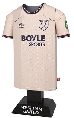 West Ham United FC Home Away Retro Third Metal Football Shirt - Officially Licensed Miniature Alloy Replica Jersey Collectible Display Gift - Personalise Name & Number Decals