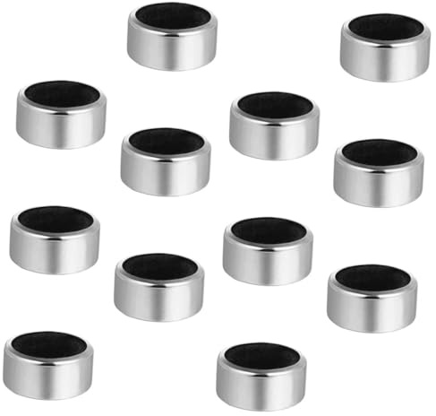 12 Stück Edelstahl Weintropfstoppring mit Flanell für Flaschenhals | Wein Tropfenfänger, Tropfring Edelstahl, Ring für Weinflaschen, 4x4x2cm, Schwarz und Silber