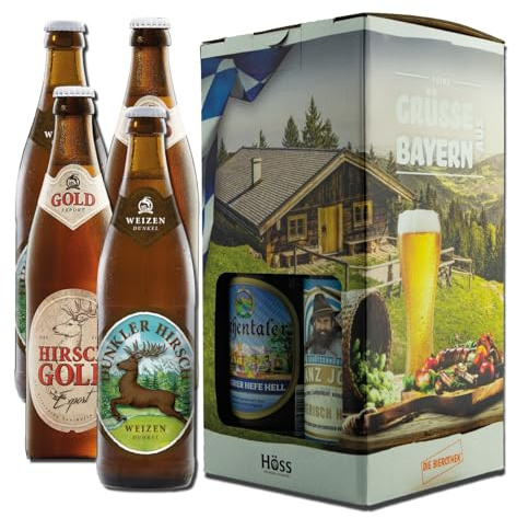 Kalea | 4 x 0,5l Bierspezialitäten im Geschenkskarton | Variante Hopfensee oder Bergblick | Bier aus bayerischer Privatbrauerei | Biergeschenk für Liebhaber | Mitbringsel (Bergblick)