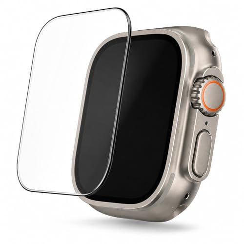 Generico Vetro Temperato Compatibile con Apple Watch Ultra 49mm, Proteggi Schermo 9H Ultra HD, Copertura Display 44mm, Anti Graffio, Touch Preciso, Facile Installazione