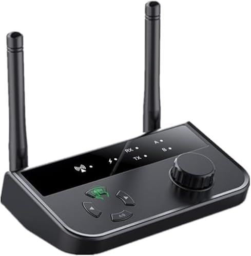 Bluetooth Audio Adapter, Bluetooth Receiver 5.3, 2 in 1 Bluetooth Transmitter Receiver for Stereo System, Dual Coupling Bluetooth Splitter, with RCA/AUX Cable for TV Laptop Headphones