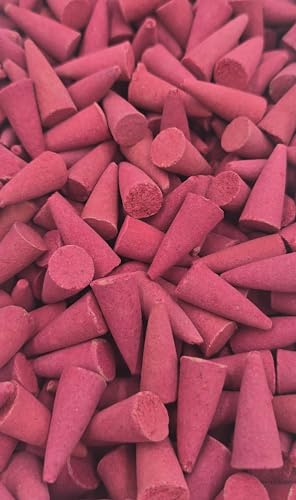 Lot de 50 cônes d'encens parfumés à la rose de minuit, rouges