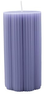 Villeroy & Boch – Fleur Gifts Stumpenkerze, Maße: ca. 7,5 × 15 cm, Blau, Dekokerze mit floraler Formensprache, Wachs (Paraffin)