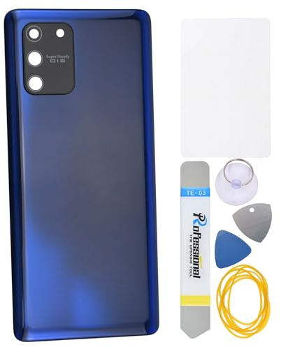 Double Sure Prism Blue Rückwand mit Kamera Blende und Kamera Glas Linse für Samsung Galaxy S10 Lite SM-G770F mit Toolkit und Kleber