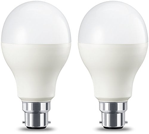 Amazon Basics LED B22 Bayonet Cap Bulb, 14W (Equivalent to 100W), Warm White, Dimmable- Pack of 2