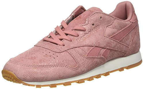 Reebok Femme Classic Leather Clean Exotics Baskets Basses, Rose (Sandy Rose/Chalk/Gum), 36 EU