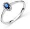 MIORE Damen Weißgold Saphir Verlobungsring 9KT (375) mit Brillanten 0.05 ct