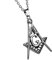 Cupimatch Herren Halskette, Exquisit Edelstahl Freimaurer Anhänger mit 55 Kette Halsband, silber