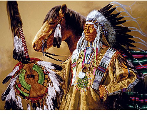 Bits and Pieces - 300 Piece Jigsaw Puzzle for Adults - Chief High Pipe - 300 pc Horse Native American Jigsaw by Artist Paul Calle