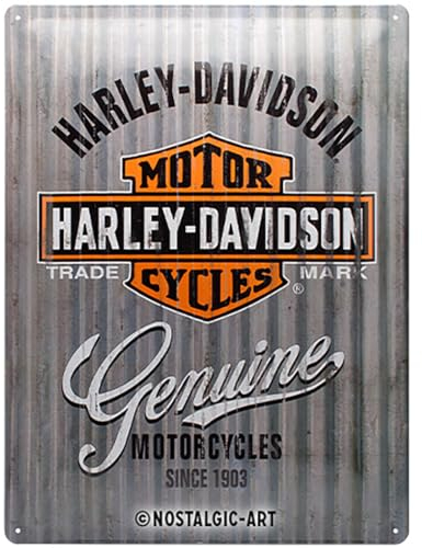 Nostalgic-Art Retro Blechschild, Harley-Davidson – Metal Wall – Geschenk-Idee für Motorrad-Fans, aus Metall, Vintage-Design zur Dekoration, 30 x 40 cm