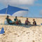 Otentik Parasol de playa con anclajes para saco de arena, el parasol original desde 2011 (mediano 2,5 x 1,7 m, hasta 5 personas, azul real)