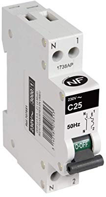 Disjoncteur différentiel TrIPhasé - Disjoncteurs électriques - Tableau électrique - Coffret electrique - Disjoncteur - Disjoncteur 3Ka 1 Module Ph+N | 25A Blanc - Debflex - 707851