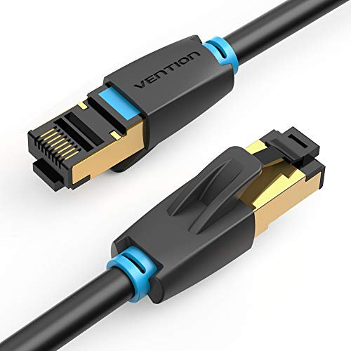 Vention Cat8 SSTP Patch Ethernet Cable de 15 m de Longitud, Color Negro