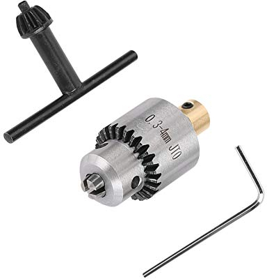 Mini-Bohrfutter, Bohrfutter, Hand Portable Mini 0,3-4mm Konus und Schraubenschlüssel, Chuck Key für Drehmaschine Bohrmaschine