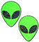 PASTEASE Festival Pasties - Nippelabdeckungen für Festivals, Raves & Dessous | Halloween-Kostümzubehör | wasserdicht, Alien Ufo Green Glow in the Dark Alien Black Glitter Eyes, Einheitsgröße