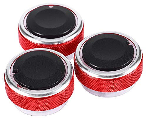 Control de aire del automóvil, Akozon 3Pcs Perilla del interruptor de aire acondicionado automático Cubierta del panel del interruptor del aire acondicionado