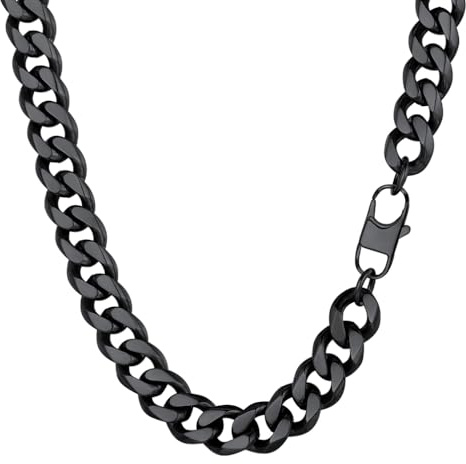 PROSTEEL Herren Halskette Klassische Panzerkette 3/6/9/12mm breit kubanische Gliederkette Herren Hip-Hop Kette Cuban Chain Necklace für Männer Jungen Edelstahl/18k vergoldet 36/46/51/55/61/66/71/76cm