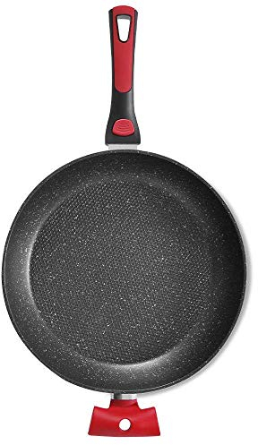Poêle Tentation CLIK avec manche amovible et fond anti-adhésif, compatible tous feux, diamètre : 20, 24, 28 et 32 cm