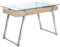 HOMCOM Bureau d'Ordinateur Table Informatique avec Plateau Verre Trempé Étagère de Rangement Support en Métal 120 x 60 x 74,5 cm