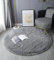 LYKEJI Runder Teppich, Langflor, Modern, für Wohnzimmer, Schlafzimmer, Esszimmer oder Kinderzimmer, Komfortable Hochflor-Bodenmatte Anti-Rutsch-Teppich (140cm X 140cm, Grau)