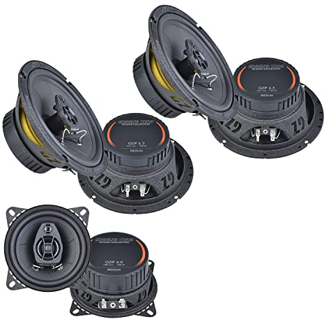 Ground Zero Front/Heck 16,5cm/10cm Auto Lautsprecher/Boxen/Speaker Komplett-Set kompatibel für VW Volkswagen IIIII - Mediadox