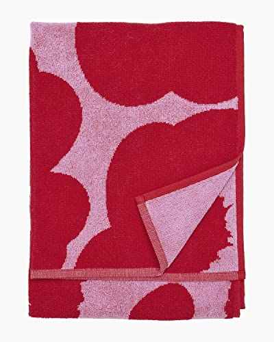 Marimekko Unikko Hand Towel; 50 x 70 - pink, red