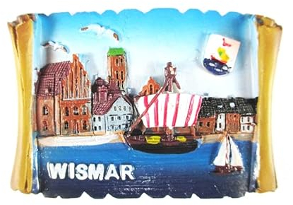 Wismar Ostsee Mecklenburg Poly Magnet Germany Deutschland Souvenir,Neu