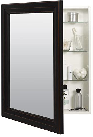 Zenna Home Wendbarer Spiegelschrank für Oberflächen/Nischen, gerahmt, 62,2 cm. x 77,5 cm, ölgeriebene Bronze