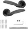Decoranddecor Solitude Matt Black Door Lever Handles On 54mm Rose Aluminium Curved Design (Handle Set Only)