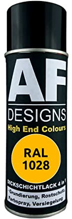 Alex Flittner Designs Rostschutzlack 4in1 RAL 1028 Melonengelb Metall Schutzlack Spray Rostschutzfarbe Sprühdose