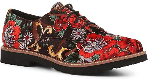 Pavers Ladies Lace Up Shoes - Wider Fit - Lightweight Cleated Sole - Cushioned Insole with Breathable Lining - Perfect for Casual Wear - Size 7/40