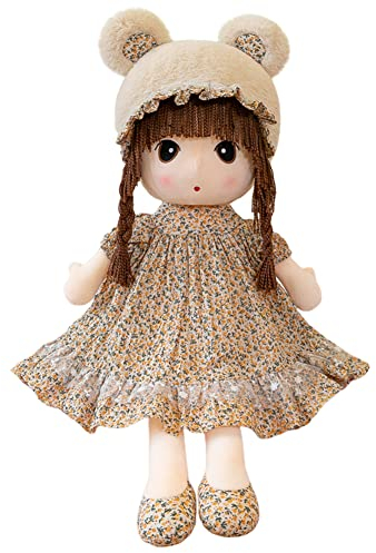 Surakey Poupée en Peluche 50cm Jouet en Peluche Mignon avec Vêtements et Cheveux pour Enfants Poupée en Tissu Souple Poupée de Chiffon Fille Jouets Cadeau pour Enfants Filles de 0 à 5 Ans