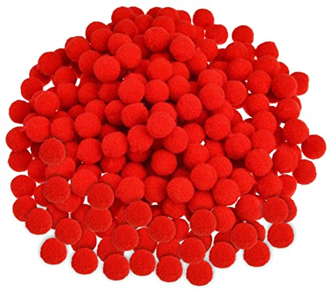 MIVAIUN 1000 Stück Weihnachten Fluffy Pom Poms Rot Flauschige Pom 10mm für Dekorationen Basteln und Kreatives Handwerk DIY Kreativen Girlanden Filzkugelteppich (Rot)