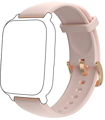 RUIMEN Cinturino di ricambio per smart watch in silicone, cinturino sportivo H1, 22 mm (rosa)