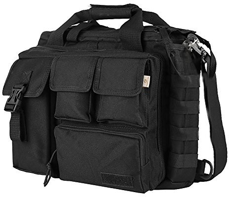 Doumneou Pro-Multifunzione Militare Tattico Esterna Nylon Borsa a Tracolla Borsa Messenger Borsa a Mano Porta Documenti Abbastanza Per 14 Laptop / / / Nero, Nero