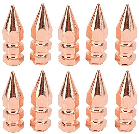 10 Sets Ziernieten Kegel Spikes Metall Gold Punk Nieten Schraubnieten Spitz für DIY Leder Handwerk, Partykleid Dekoration, Punk Style Bekleidungs Zubehör(9 * 30mm)