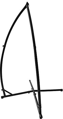 Support pour Hamac de Jardin Camping, avec Roues et Sac de Transport,Rotation 360° avec Tapis antidérapant, intérieur et extérieur incurvé de 214 * 113 * 110cm (Chaise Suspendue Non Incluse)