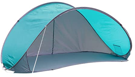 XL-Pop-Up-Strandmuschel – Strandzelt für 2-3 Personen – Sonnen- und Windschutz - UV-Schutz 50+ selbstaufstellend inkl. Tragetasche (Wagerecht)